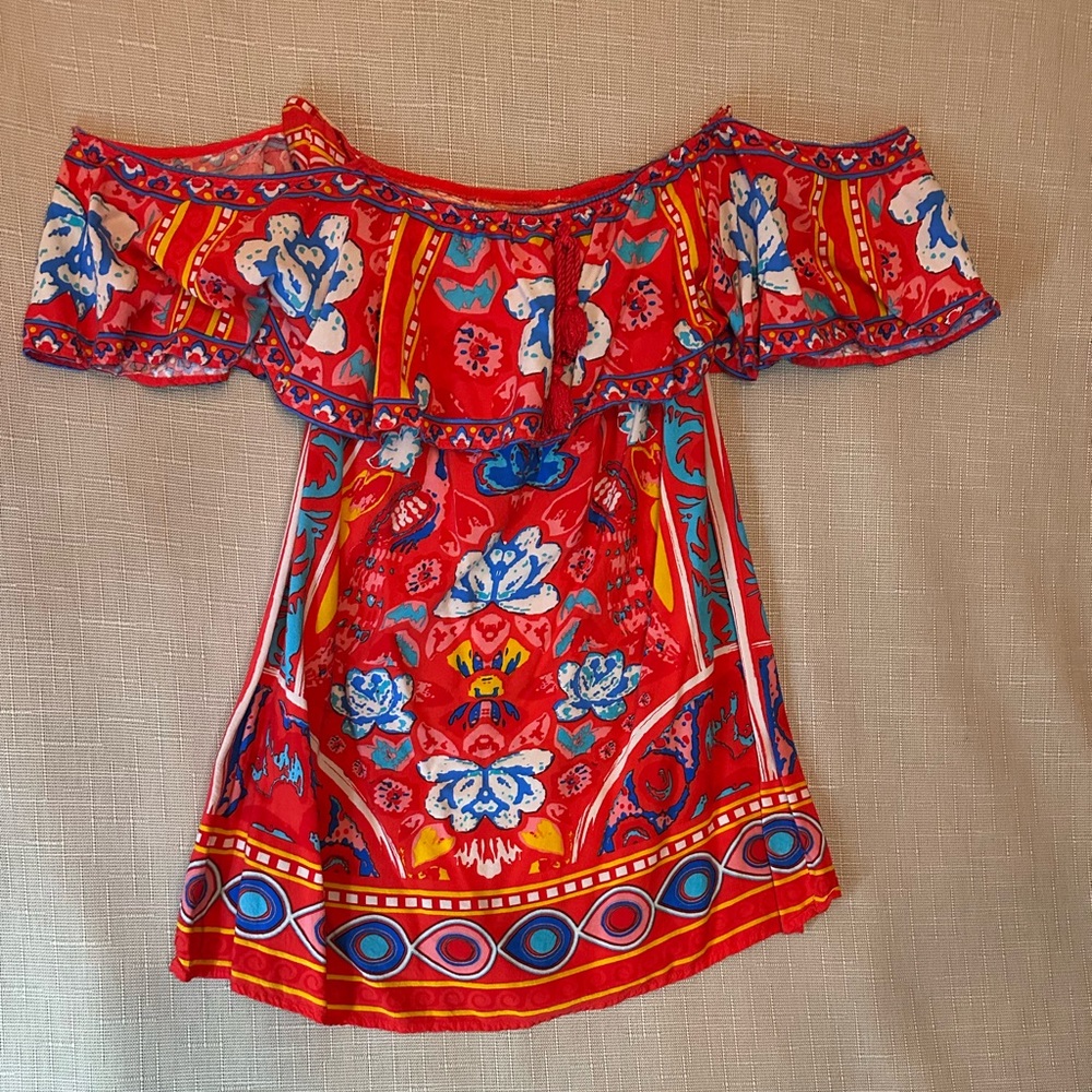 Flying Tomato Women’s Size L Off Shoulder Vibrant Colorful Short Boho Sundress - Picture 9 of 9